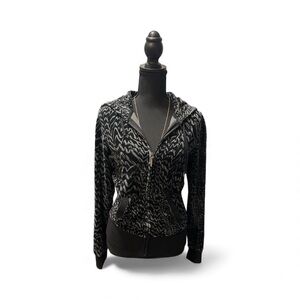 Calvin Klein Collection Black and White Zip-Up Hoodie